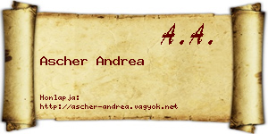 Ascher Andrea névjegykártya